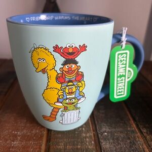 Sesame Street FRIENDSHIP WARMS THE HEART Coffee Mug Soft Touch Love NEW